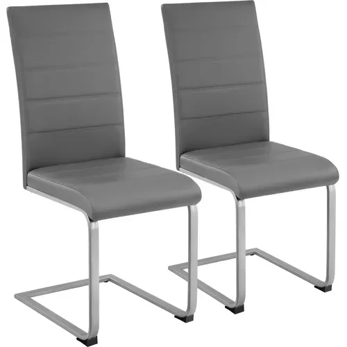 Ensemble De 2 Chaises De Salle à Manger En Cuir Synthétique Gris