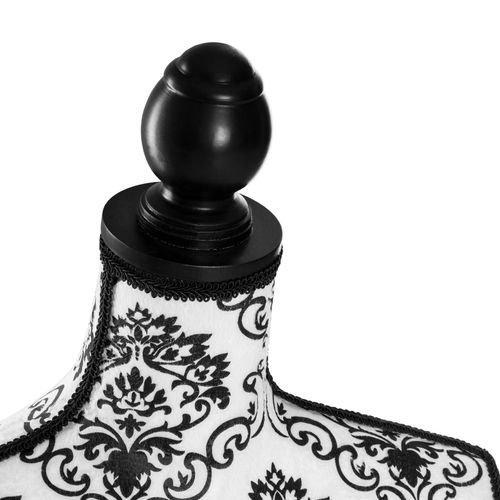 Mannequin De Couture En Mousse De Polystyrène Motif Floral Noir/blanc