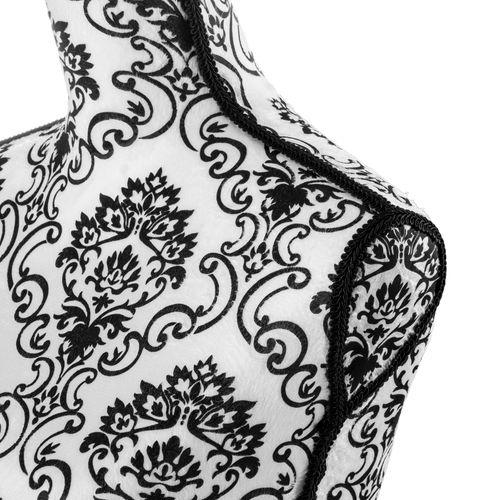 Mannequin De Couture En Mousse De Polystyrène Motif Floral Noir/blanc