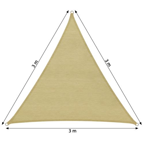1 Voile D'ombrage Triangulaire En Polyéthylène Beige