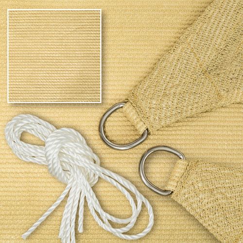 1 Voile D'ombrage Triangulaire En Polyéthylène Beige