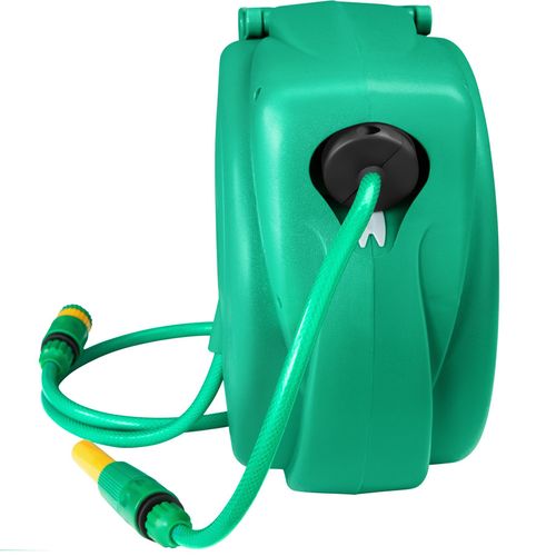 Dévidoir à Enroulement Automatique Pour Tuyau D'arrosage En Polypropylène Vert