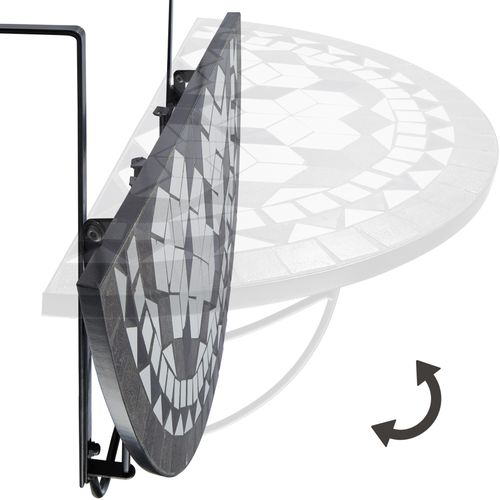 1 Table De Balcon En Acier Noir/blanc