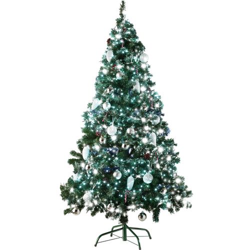 Sapin De Noël Artificiel Avec Pommes De Pin Et Support Métallique 180 Cm Vert