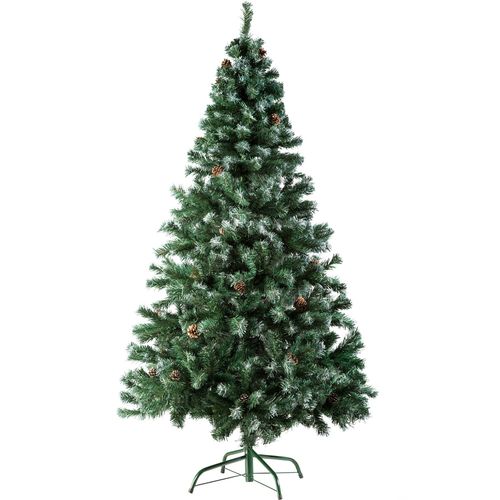Sapin De Noël Artificiel Avec Pommes De Pin Et Support Métallique 180 Cm Vert