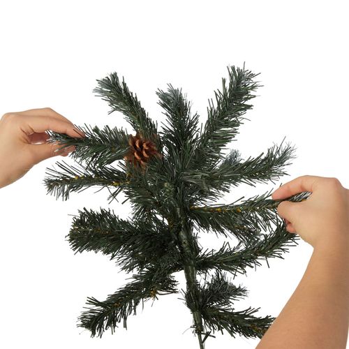 Sapin De Noël Artificiel Avec Pommes De Pin Et Support Métallique 180 Cm Vert