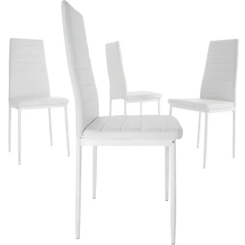 Ensemble Table Et Chaises De Salle à Manger 5 Pièces En Acier Blanc