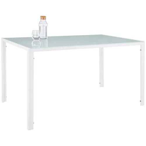 Ensemble Table Et Chaises De Salle à Manger 5 Pièces En Acier Blanc