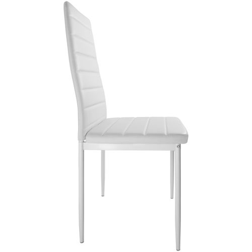 Ensemble Table Et Chaises De Salle à Manger 5 Pièces En Acier Blanc