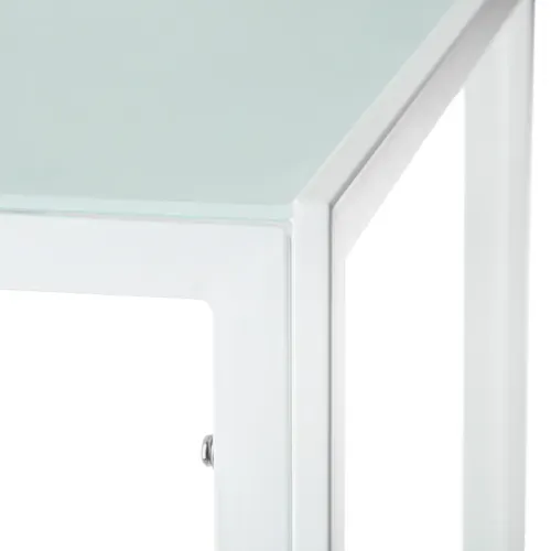 Ensemble Table Et Chaises De Salle à Manger 5 Pièces En Acier Blanc