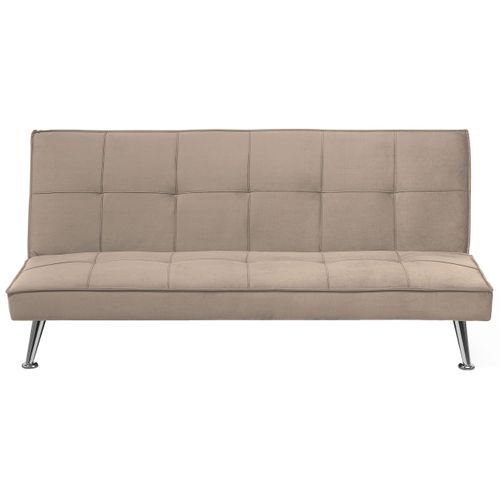 Canapé Convertible 3 Places En Tissu Beige Hasle