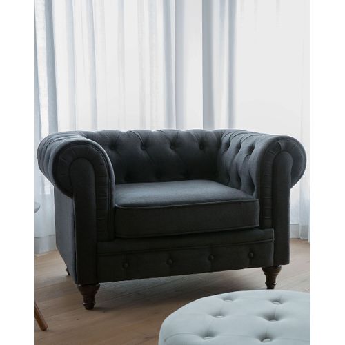 Fauteuil Gris Graphite Chesterfield