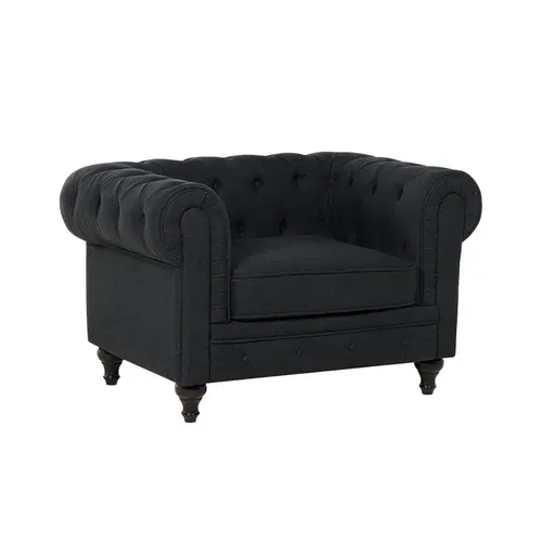 Fauteuil Gris Graphite Chesterfield