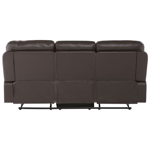 Canapé 3 Places En Cuir Pu Marron Avec Position Réglable Bergen