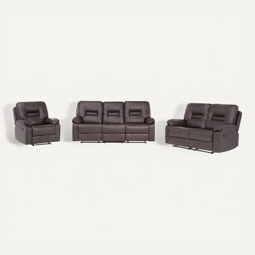 Ensemble Canapés Et Fauteuil En Cuir Pu Marron 6 Places Bergen