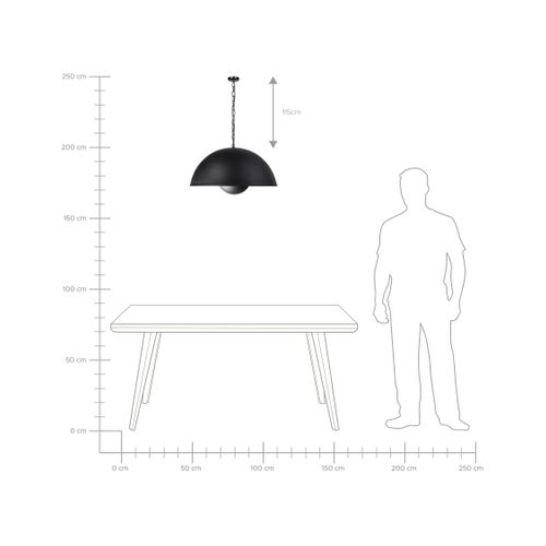 Lampe Suspension Noire Et Dorée Thames Ii