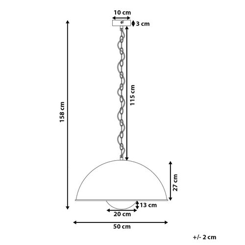 Lampe Suspension Noire Et Dorée Thames Ii