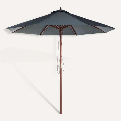 Parasol De Jardin Rétro ⌀ 150 Cm - Mât En Bois De Hêtre, Toile Polyester Recyclé | Inclinable, Housse Incluse - 9