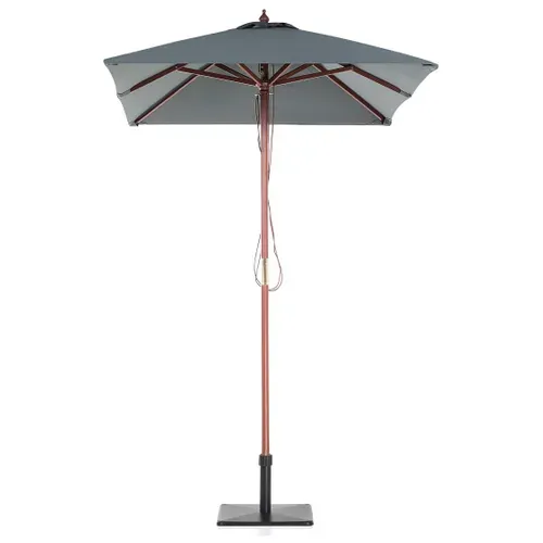 Parasol De Jardin En Bois Avec Toile Gris Foncé 144 X 195 Cm Flamenco