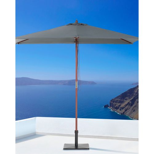 Parasol De Jardin En Bois Avec Toile Gris Foncé 144 X 195 Cm Flamenco