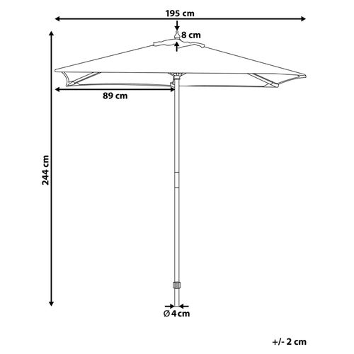 Parasol De Jardin En Bois Avec Toile Gris Foncé 144 X 195 Cm Flamenco