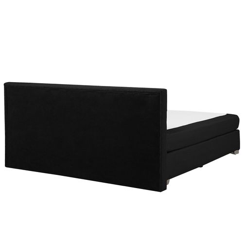 Lit Boxspring En Tissu Noir 180x200 Cm Admiral