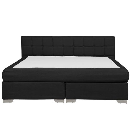 Lit Boxspring En Tissu Noir 180x200 Cm Admiral