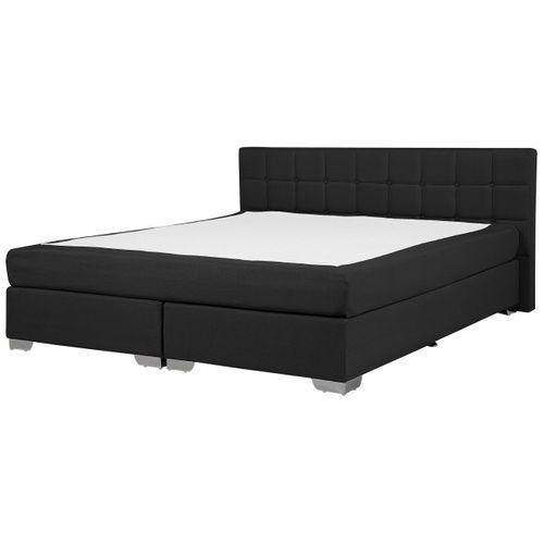 Lit Boxspring En Tissu Noir 180x200 Cm Admiral