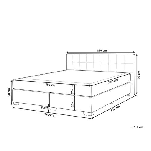 Lit Boxspring En Tissu Noir 180x200 Cm Admiral