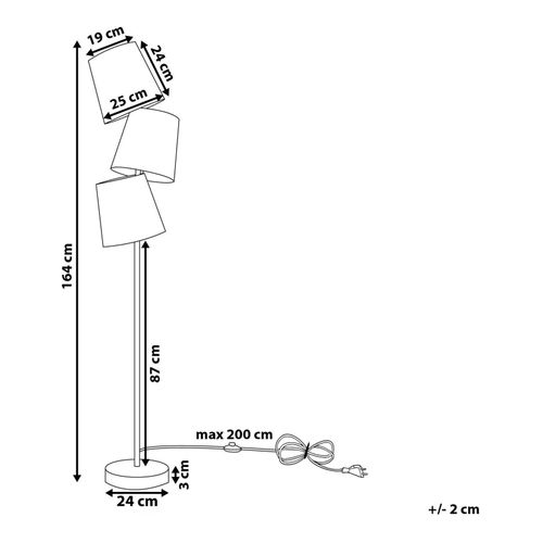 Lampadaire Blanc De 3 Abats-jours Rio Grande