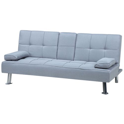 Canapé Convertible 3 Places En Tissu Gris Clair Roxen