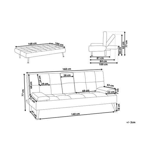 Canapé Convertible 3 Places En Tissu Gris Clair Roxen