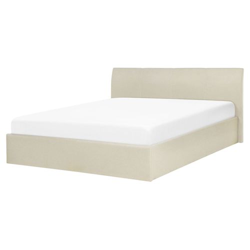 Lit Pouf Tissu Orbey 160 X 200 Cm Beige Clair