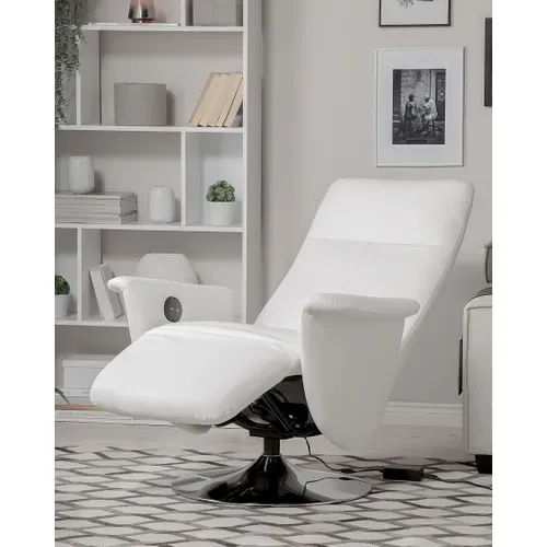 Fauteuil En Cuir Pu Blanc Prime