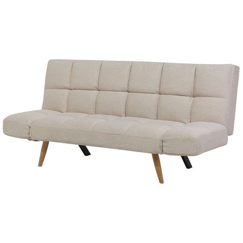 Canapé Convertible 3 Places En Tissu Beige Ingaro