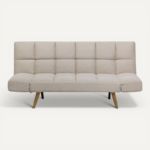 Canapé Convertible 3 Places En Tissu Beige Ingaro