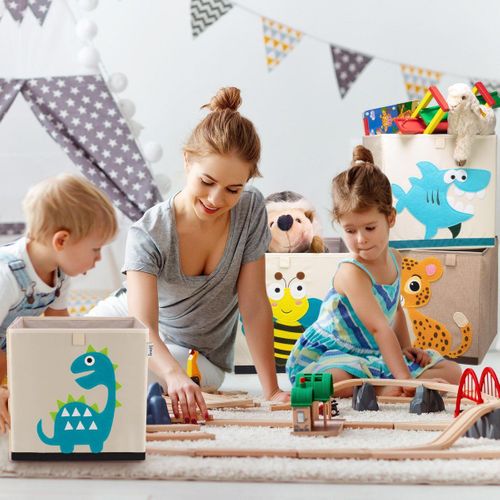 Boîte De Rangement En Tissu Pour Enfant "dinosaure Diplodocus"