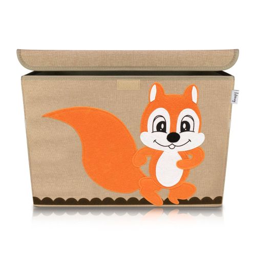 Boîte De Rangement En Tissu Pour Enfant Grand Modèle "écureuil" Avec Couvercle
