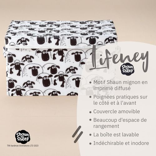 Boîte De Rangement Avec Couvercle Fond Blanc Lifeney Shaun Le Mouton