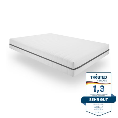 Matelas Mousse 120x190 cm Mi-ferme et Ferme, Hauteur 18cm, 7 Zones