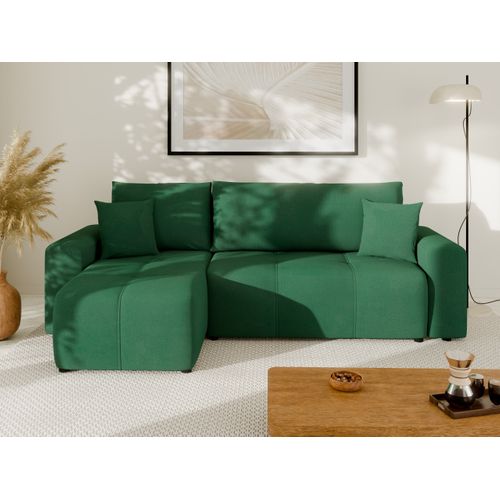 Canapé D'angle Robin Paris Avec Lit Escamotable Et Rangements - Noir, 240x165x90 Cm