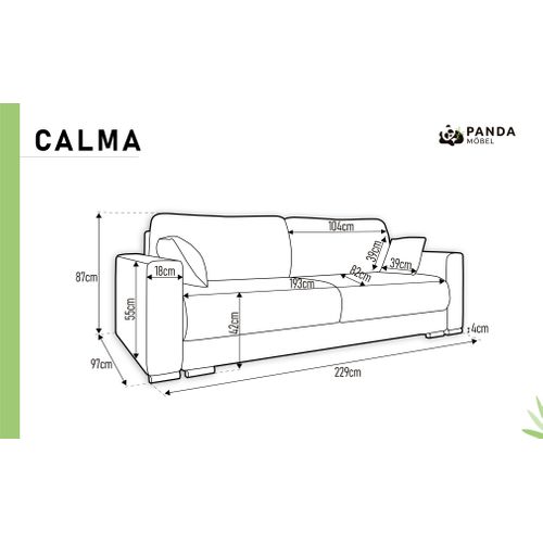 Calma Canapé-lit Avec Coffre 3 Places Style Moderne - Beige