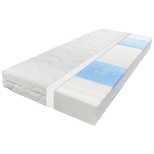 Matelas Mousse 2x100x200 Blue Vision Épaisseur 19cm, 7 Zones, Mousse froide H4