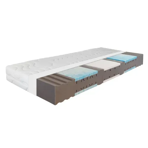 Matelas Mousse 90x190 cm ORTHO DYNAMIC Épaisseur 19 cm, Gel H2 H3, 7 Zones