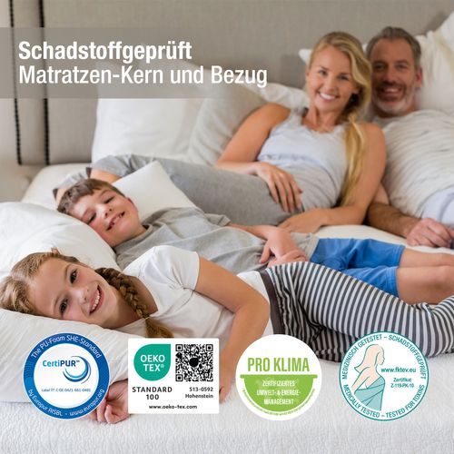 Matelas Mousse 2x100x200 cm DYNAMIC Épaisseur 19 cm, Gel H3 H4, 7 Zones