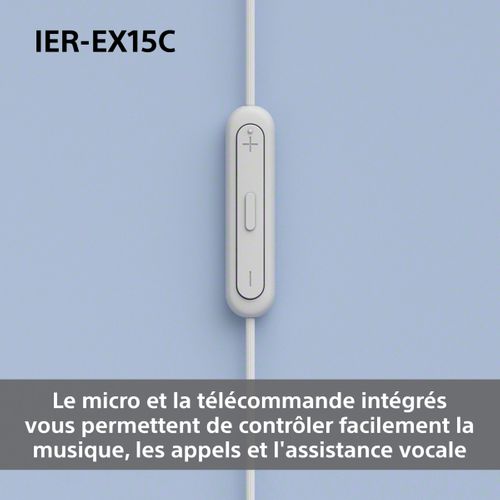 Ecouteurs intra auriculaire SONY IEREX15CW.CE7 vue détaillée