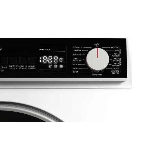 Sèche linge hublot SHARP KD-NHB2S7GWE-FR 12 kg vue détaillée
