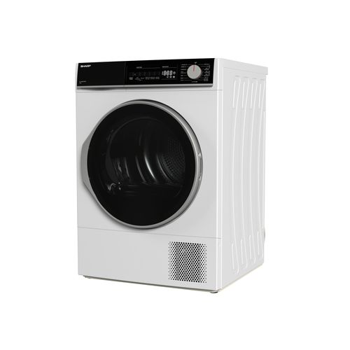 Sèche linge hublot SHARP KD-NHB2S7GWE-FR 12 kg vue de profil