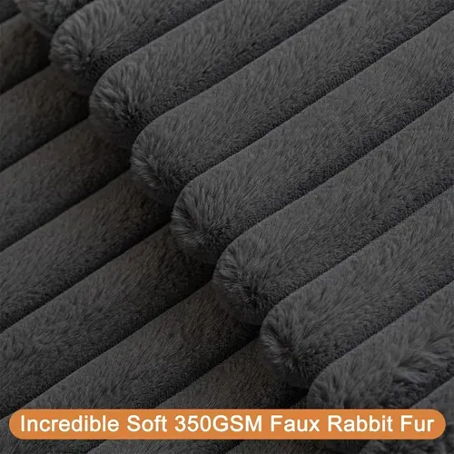 Housses De Coussin 30x50cm, Lot De 2, Fermeture Éclair Dissimulée, Velours Simple Face, Gris