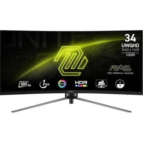 Écran 34'' Incurvé Uwqhd 3440×1440 1000r - 180 Hz, 1 Ms (mprt), Va